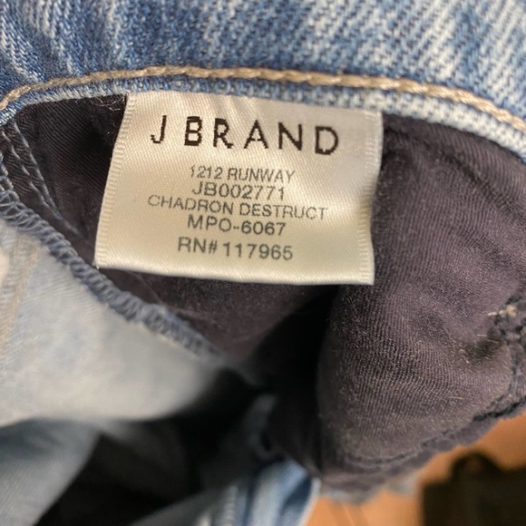 J.Brand 1212 Runway High-Rise Distressed Medium Wash Straight Jean - Picture 10 of 11